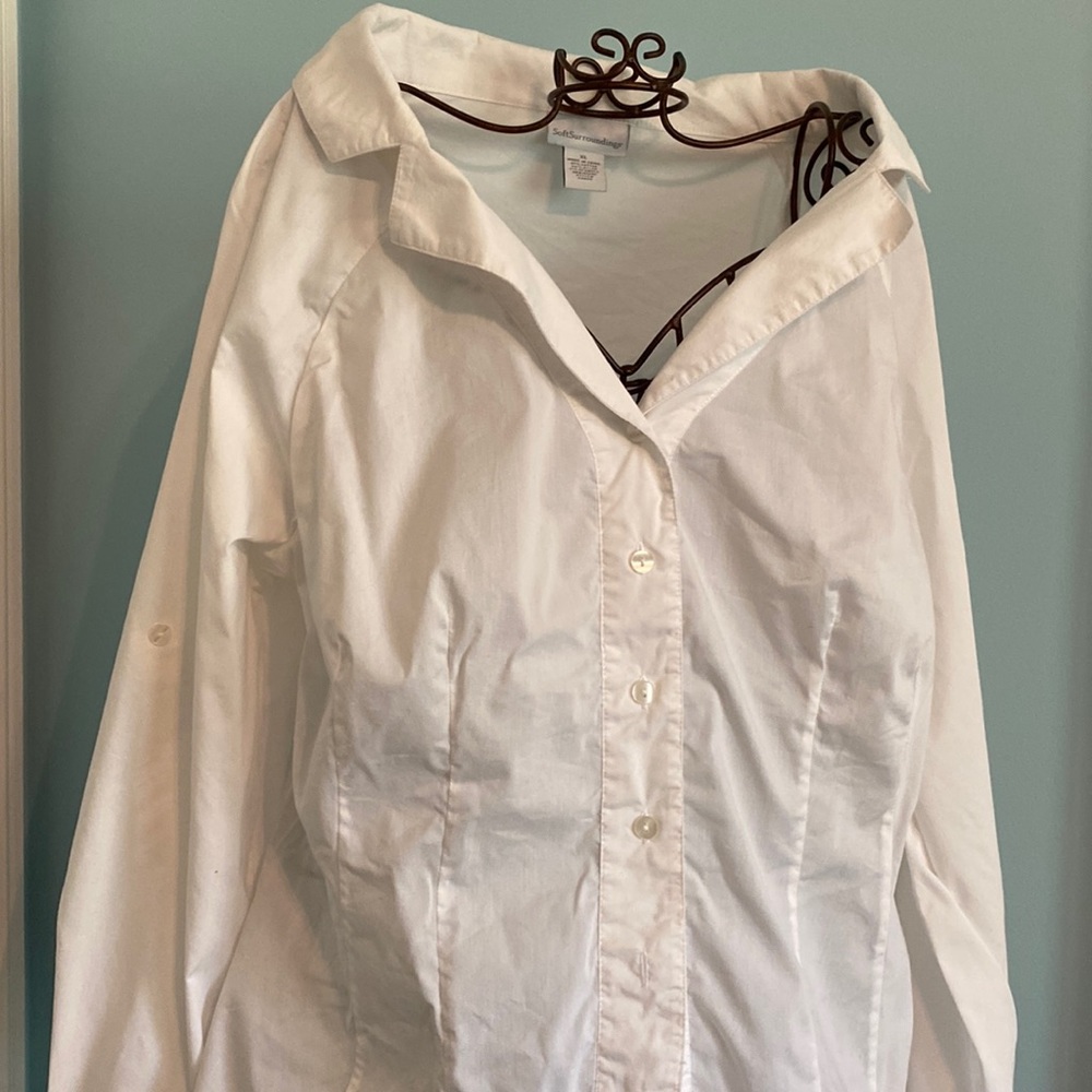 Soft Surroundings open-neck shirt EUC
